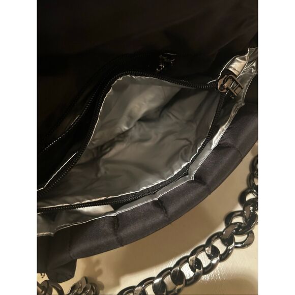 Think Royln The Studded Bar Bag Black Quilted Nylon Puffer Purse Edgy Punk NWT - Picture 8 of 14